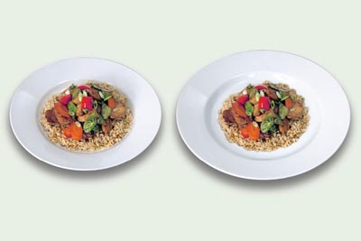 Just using a smaller plate doesn't help people eat less.