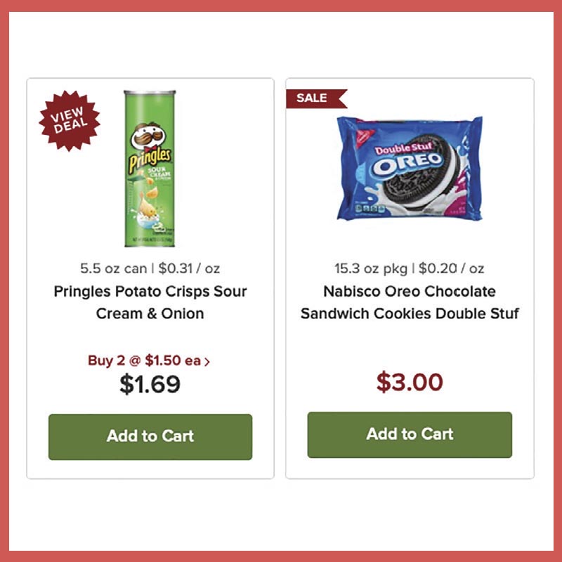 Many online retailers push junk foods more than healthy foods. 