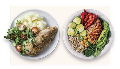 Want more fiber? Replace fiber-poor foods like white potatoes with whole grains, beans, and loads of veggies.