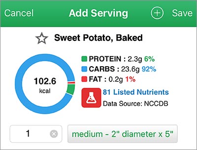 A red flask icon means many nutrients.