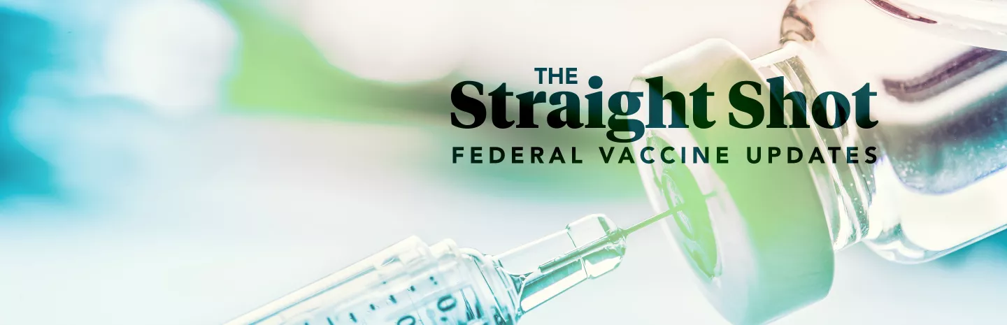The Straight Shot title with a syringe and vial