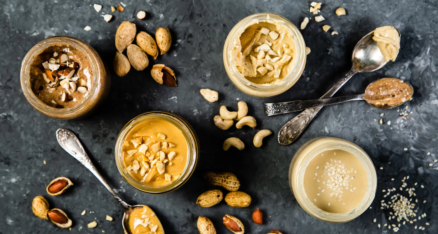 a selection of different nut butters