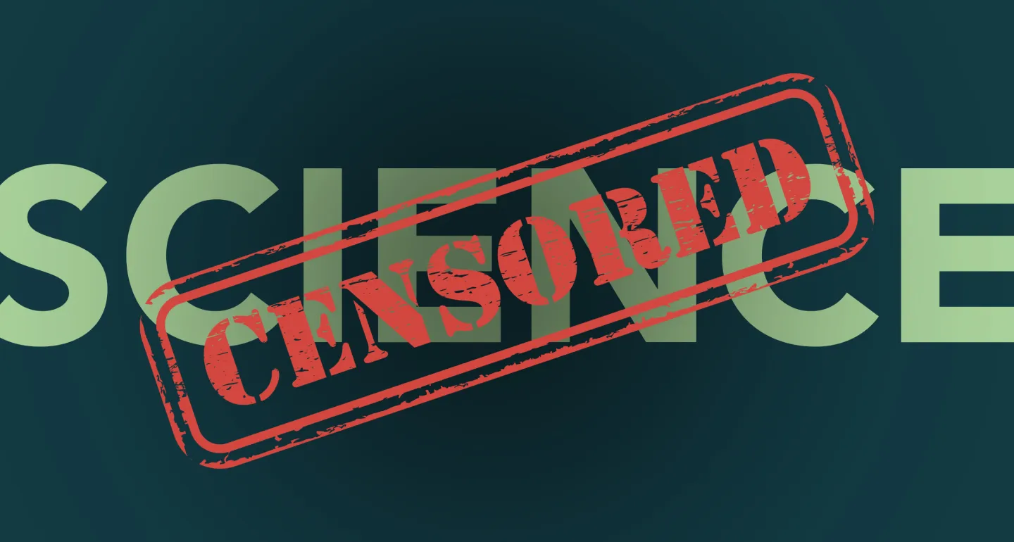 the word SCIENCE covered by a CENSORED stamp