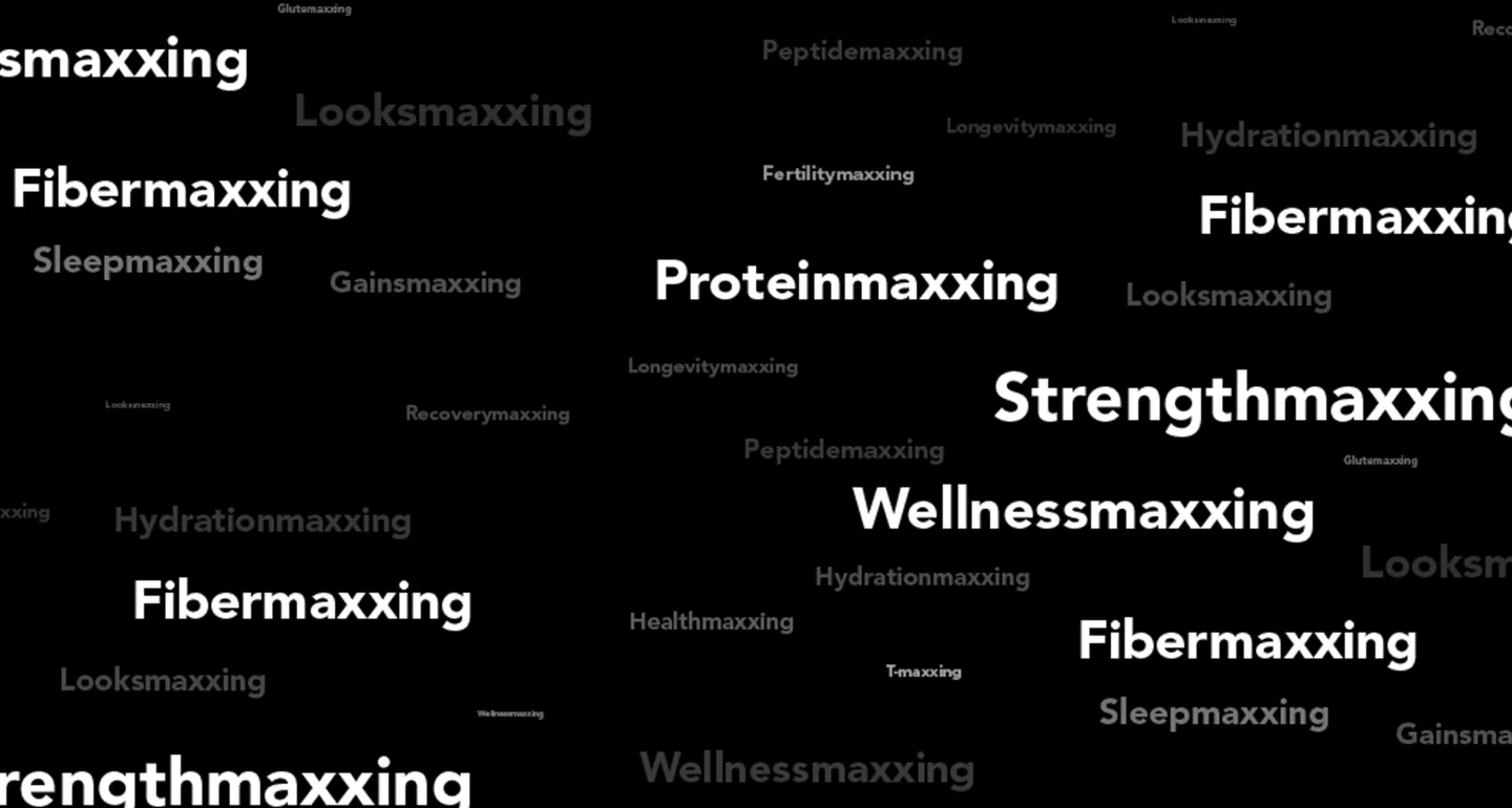 a collage of words showing different kinds of maxxing