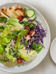 chicken salad with tahini lemon dressing