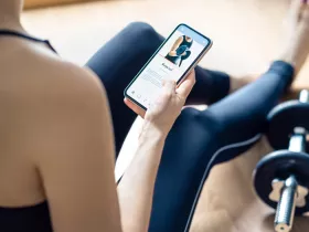 phone screen with exercise app displayed