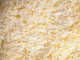 A pile of shredded cheese