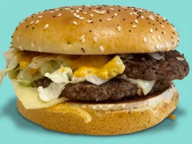 McDonald's Big Arch Burger one blue background