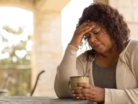 woman looking sad