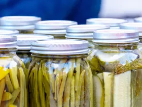 glass jars of pickled vegetables