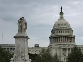 The Capitol Building with the Peace Monument in the foreground