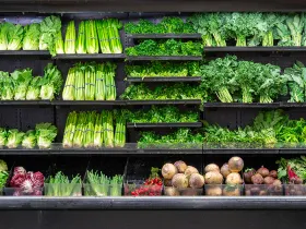 Fresh produce in a grocery store
