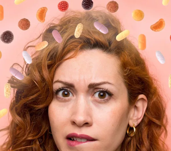 confused woman biting lip