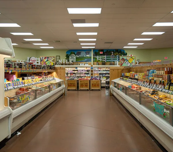 Aisle of Trader Joe's store