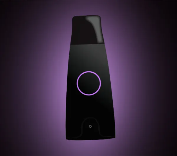 Lumen metabolism reader with purple glow around it on a black background
