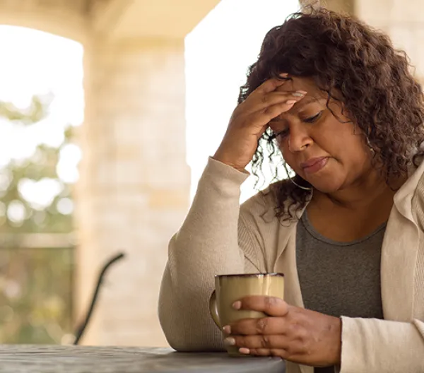 woman looking sad