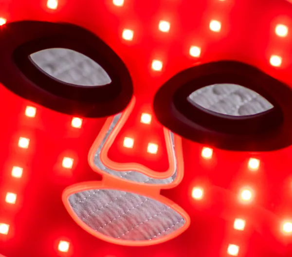 close up of inside of an at home red light therapy mask