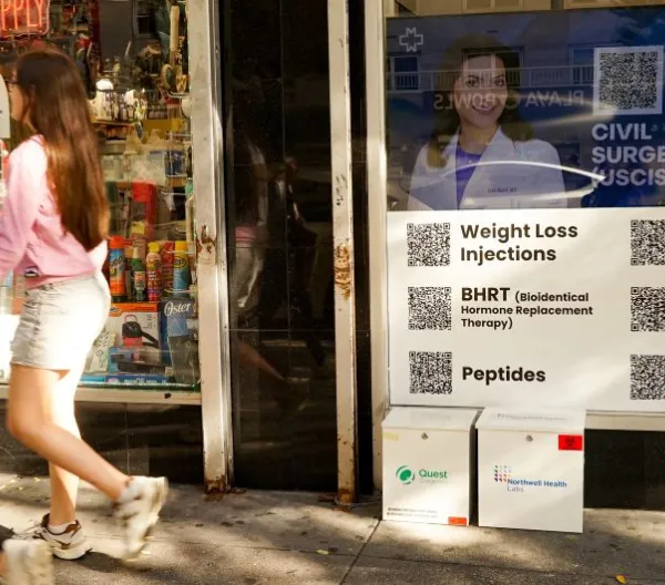 Experimental peptides are often sold at longevity, wellness, and “performance medicine” clinics — even though they haven’t proved safe and effective in clinical trials. (Amy Maxmen/KFF Health News)