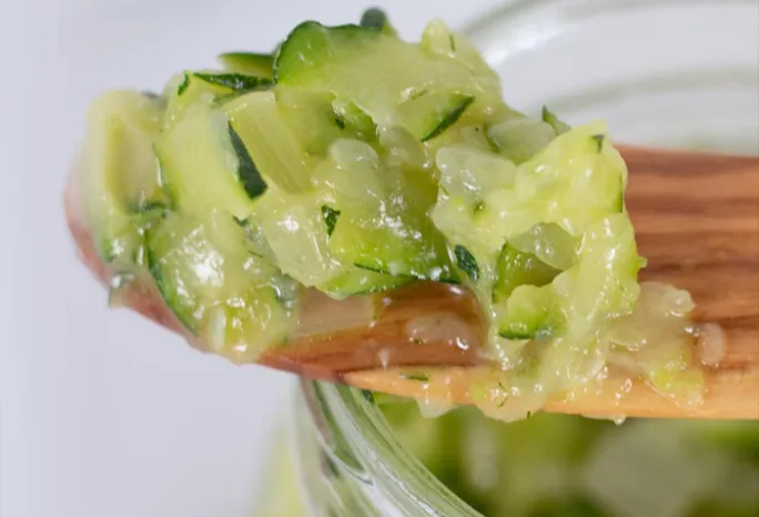 zucchini butter on a spoon