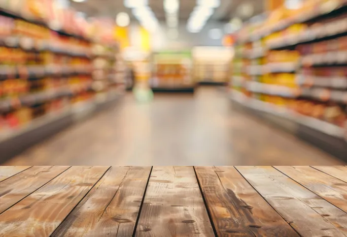 Blurred isle of a grocery store
