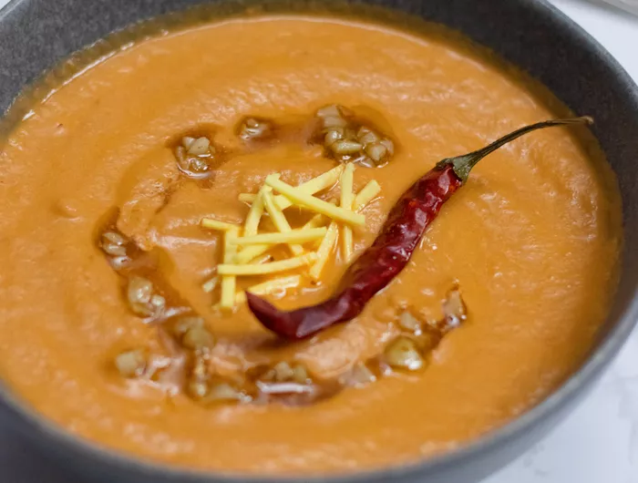 a bowl of Indian lentil soup