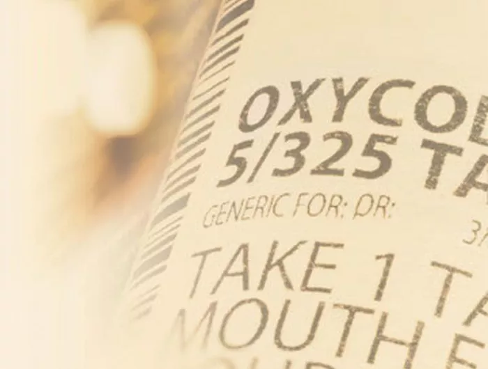 close up of medication label