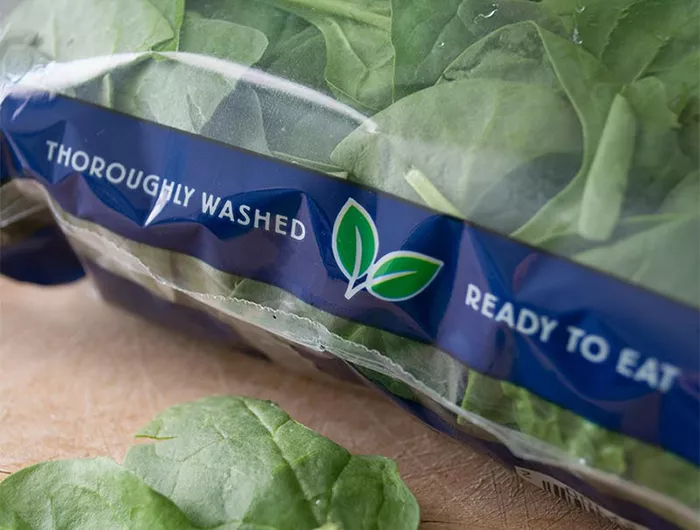 spinach in a plastic bag