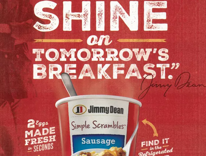 close-up of ad for Jimmy Dean Simple Scrambles