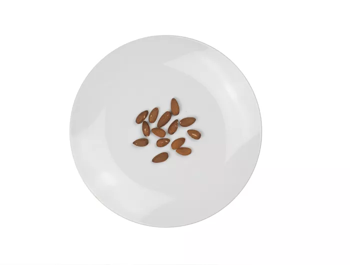 almonds on plate