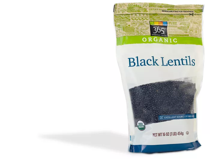 bag of black lentils