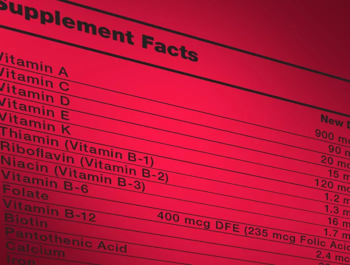 multivitamin label