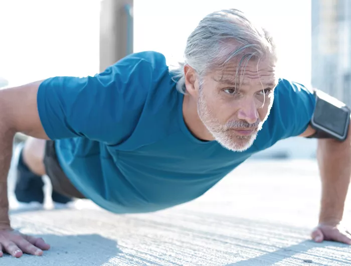 man doing pushups