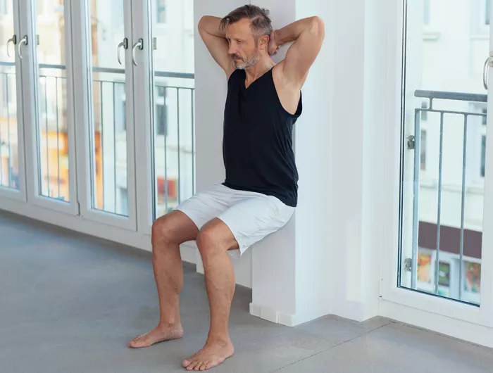 man doing knee exercises