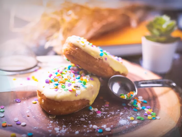 Donuts with white icing and creme filling