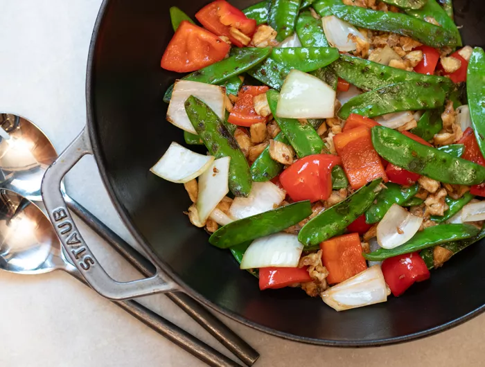 snow peas and other vegetables