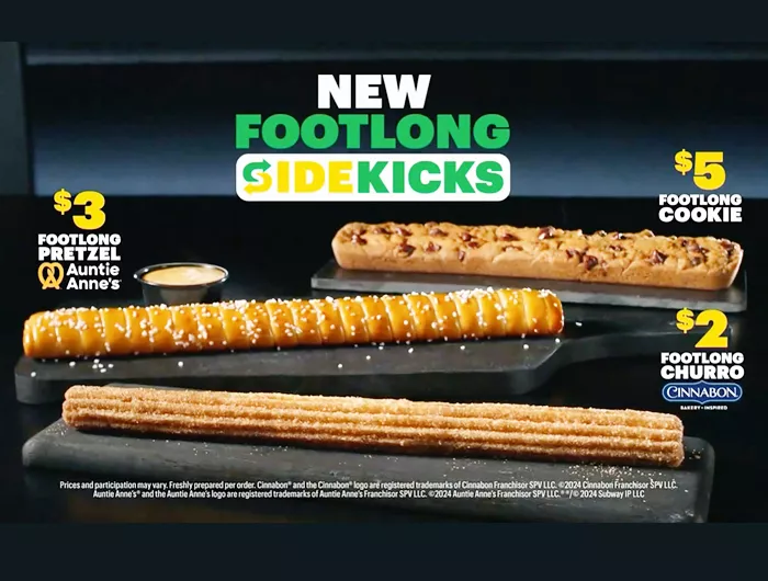 screenshot of the subway footlong sidekicks: cookie, churro and pretzel