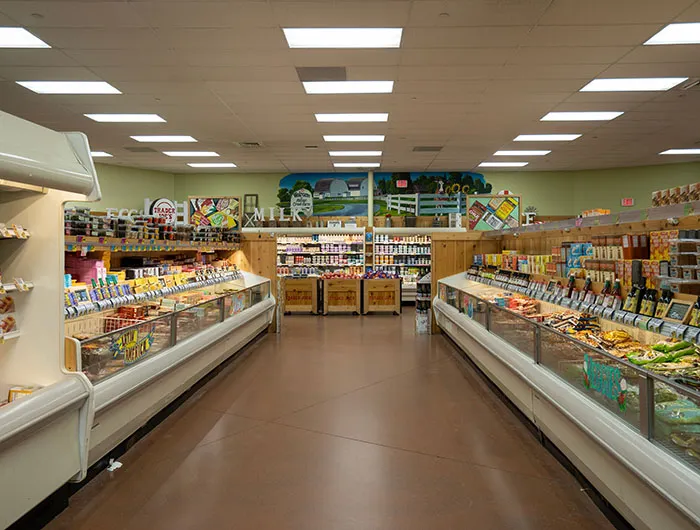 Aisle of Trader Joe's store