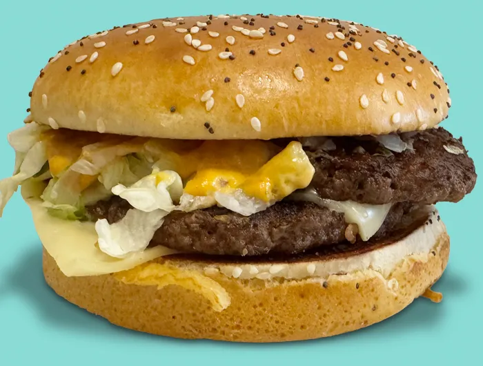 McDonald's Big Arch Burger one blue background