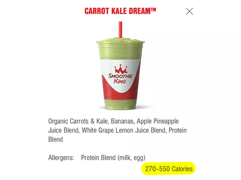 smoothie king menu item