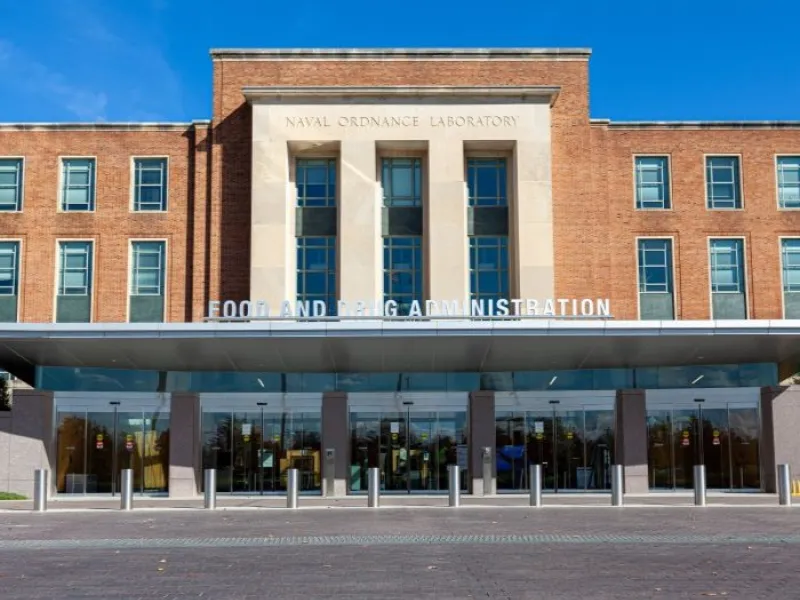 Silver Spring, MD, USA 11/10/2020: Exterior view of the headquarters of US Food and Drug Administration (FDA). This federal agency approves medications, vaccines and food additives for human use.