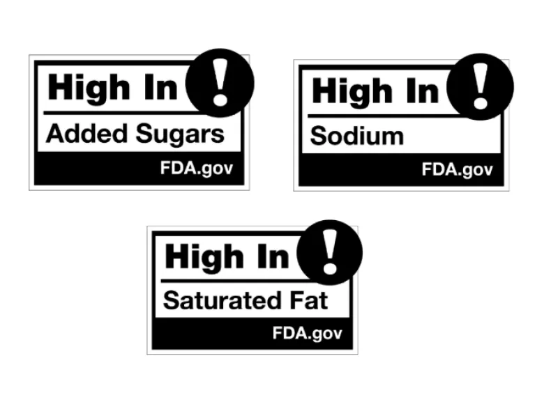 "High in" warning labels for pre-packaged food