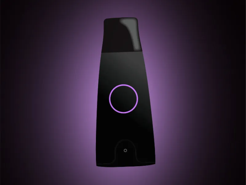 Lumen metabolism reader with purple glow around it on a black background
