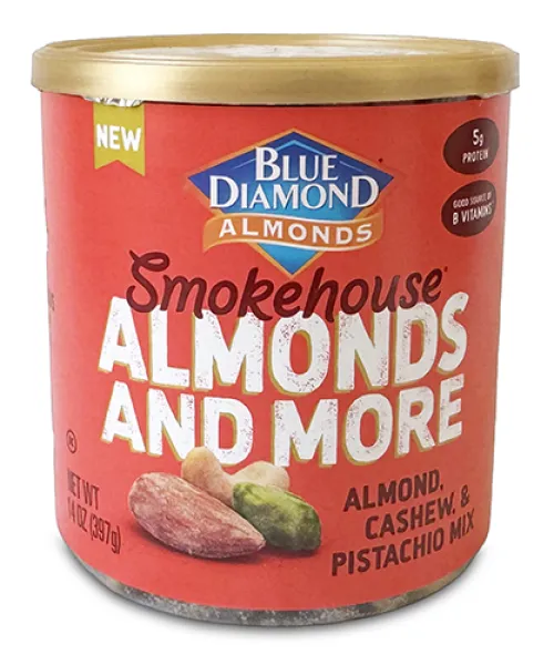 Can of Blue diamond Smokehouse Almonds