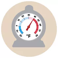cartoon circular thermometer
