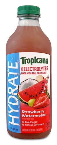 Bottle of Tropicana Hydrate Strawberry Watermelon