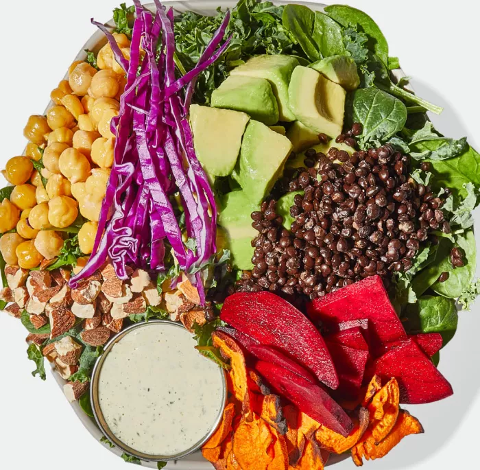 salad with green goddess dressing