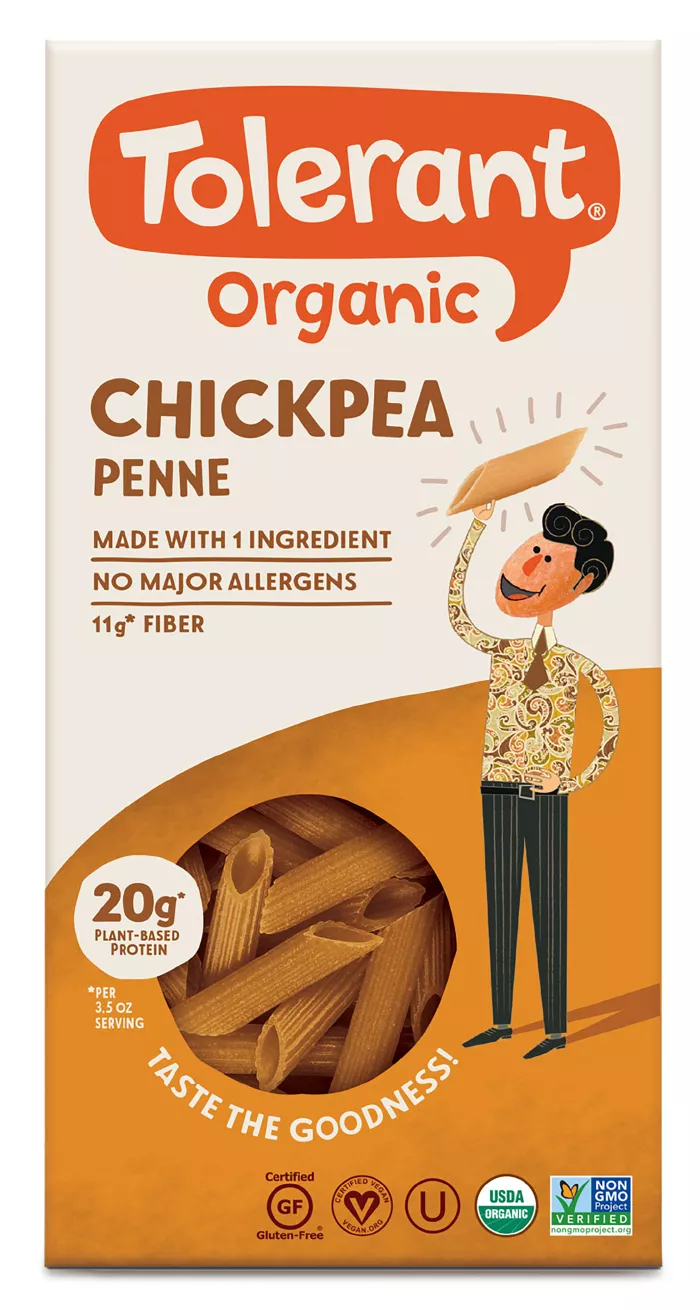 tolerant organic chickpea penne