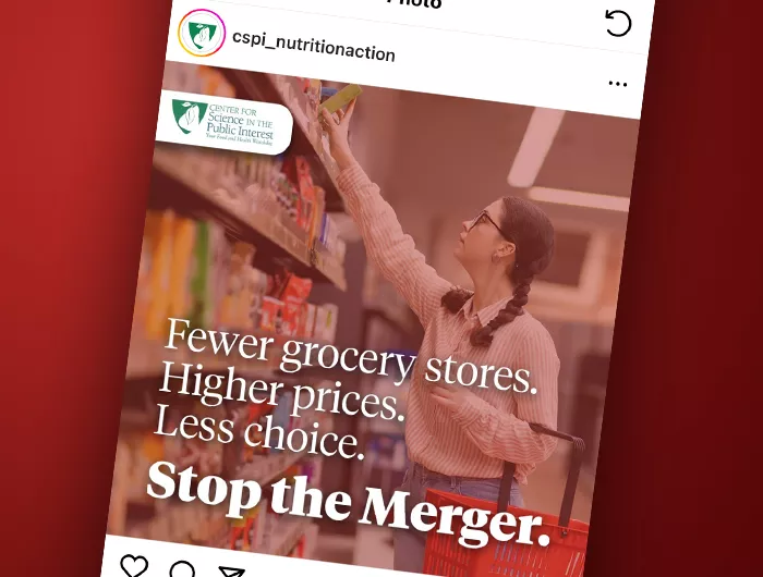 screenshot of CPI instagram/ facebook post about supermarket merger