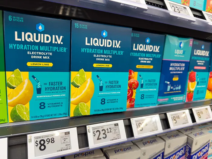 boxes of liquid IV hydration packets