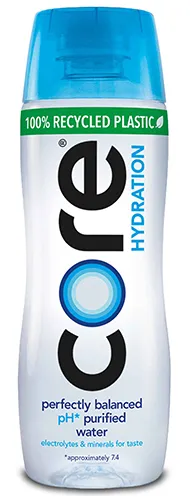 bottle of core hydration water